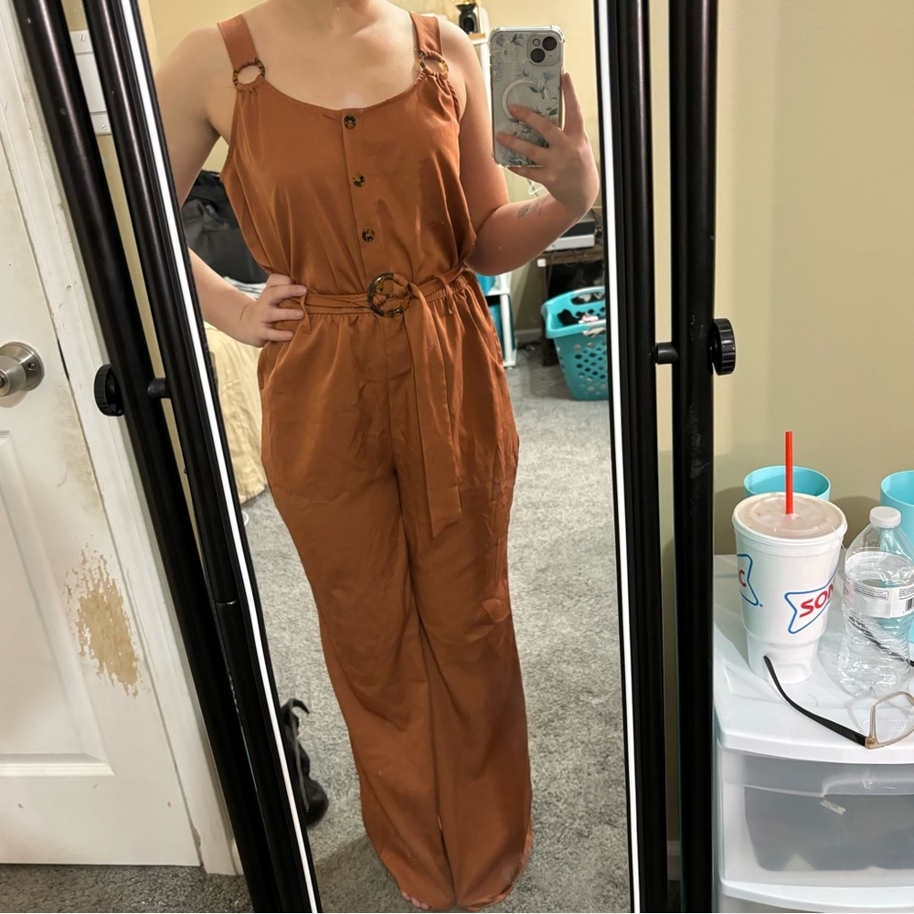 Ivory love orange jumpsuit